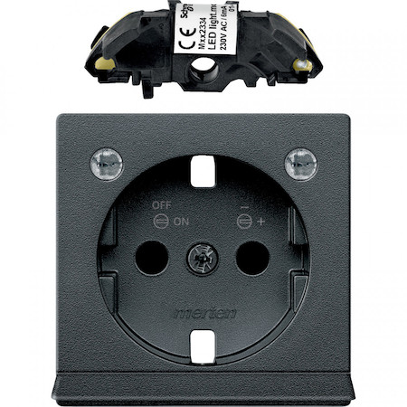 Schneider Electric MTN2334-0414 MERTEN ЦЕНТР. ПЛАТА с мод. свет. подсв. д/роз. SCHUKO, АНТРАЦИТ