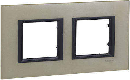 Schneider Electric MGU68.004.7A2 UNICA CLASS РАМКА 2-постовая, ЛУННЫЙ АЛЮМИНИЙ