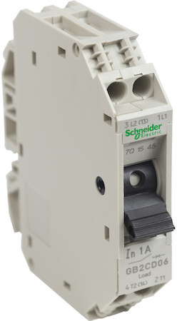 Schneider Electric GB2CD06 АВТОМАТИЧЕСКИЙ ВЫКЛЮЧАТЕЛЬ С КОМБИНИРОВАННЫМ РАСЦЕПИТЕЛЕМ 1П + Н, 1А