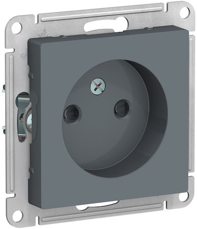 Schneider Electric ATN000749 ATLASDESIGN РОЗЕТКА без заземления со шторками, 16А, механизм, ГРИФЕЛЬ