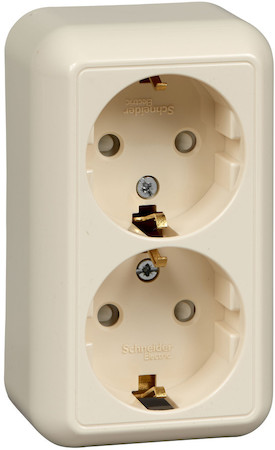 Schneider Electric RA16-214-SI ПРИМА дв. розетка с з/к с шт.