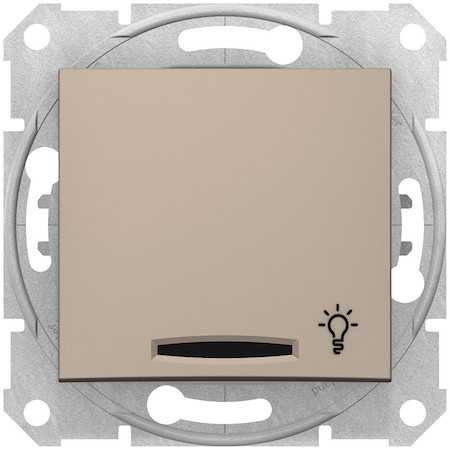 Schneider Electric SDN1800168 SEDNA ВЫКЛЮЧАТЕЛЬ кноп. с симв. "свет" с подсв., сх.1, 10А, 250В, IP44, ТИТАН