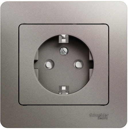 Schneider Electric GSL001244 GLOSSA РОЗЕТКА с заземлением со шторками,16А, 250В, в сборе,ПЛАТИНА
