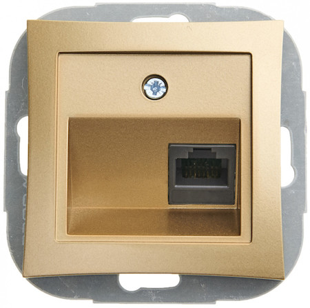 Schneider Electric WDE000483 ДУЭТ РОЗЕТКА компьютерная RJ45 кат.5E, механизм, ШАМПАНЬ