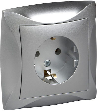 Schneider Electric WDE000342 РОЗЕТКА С З/К, СЕРЕБРИСТЫЙ