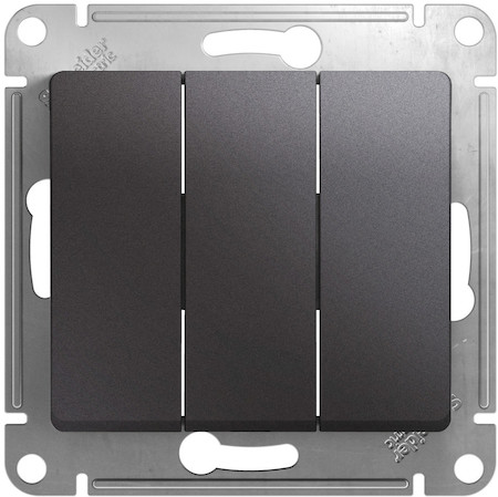 Schneider Electric GSL001331 GLOSSA 3-клавишный ВЫКЛЮЧАТЕЛЬ,сх.1+1+1,10AX, механизм, ГРАФИТ
