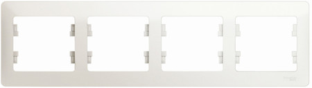 Schneider Electric GSL000604 GLOSSA 4-постовая РАМКА, горизонтальная, ПЕРЛАМУТР