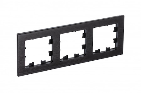 Schneider Electric ATN312303 ATLASDESIGN NATURE 3-постовая РАМКА, МЕТАЛЛ ОНИКС