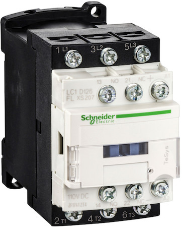 Schneider Electric LC1D126FLXS207 КОНТАКТОР D 3Р, 12 A, НО+НЗ, 110V DС, 2.4 ВТ, РАСШ. ДИАПАЗОН, ОГРАН. ПЕРЕНАПР