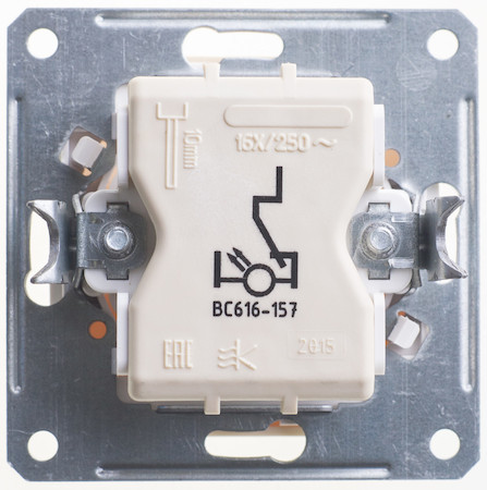 Schneider Electric VS616-157-2-86 W59 1-клавишный ПЕРЕКЛЮЧАТЕЛЬ с подсветкой, 16АХ, механизм, СЛОНОВАЯ КОСТЬ