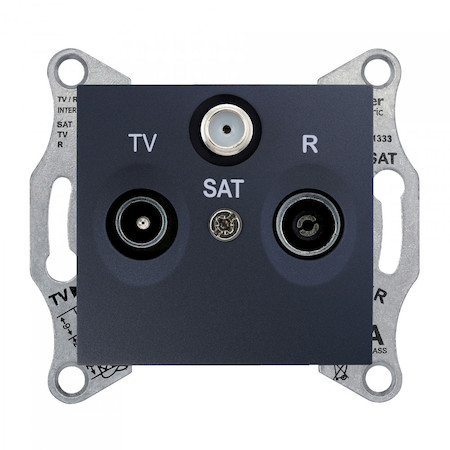 Schneider Electric SDN3501470 SEDNA TV/R/SAT РОЗЕТКА проходная, 4dB, ГРАФИТ