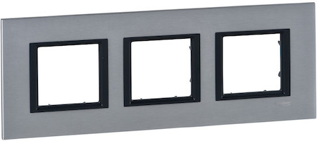 Schneider Electric MGU68.006.7A1 UNICA CLASS РАМКА 3-постовая, СЕРЕБРИСТЫЙ АЛЮМИНИЙ