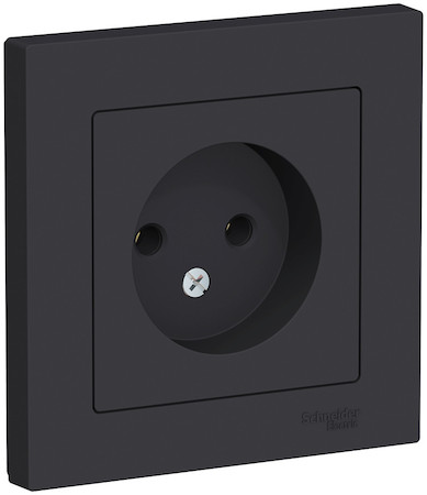 Schneider Electric ATN001040 ATLASDESIGN РОЗЕТКА без заземления, 16А, в сборе, КАРБОН