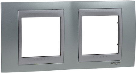 Schneider Electric MGU66.004.094 UNICA TOP РАМКА 2-постовая, горизонтальная, АЛЮМИНИЙ/ФЛЮОРИТ