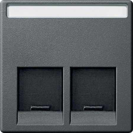 Schneider Electric MTN466514 MERTEN ЦЕНТР.ПЛАТА д/розеток с разъемом RJ45 2 поста, АНТРАЦИТ, SM