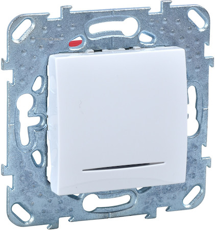 Schneider Electric MGU5.201.18NZD UNICA ВЫКЛЮЧАТЕЛЬ 1-клавишный, с подсветкой, сх. 1а, БЕЛЫЙ