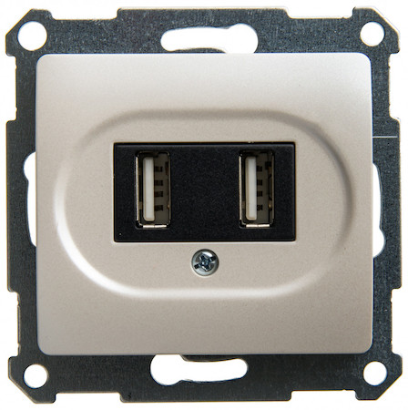 Schneider Electric GSL000632 GLOSSA USB РОЗЕТКА, 5В /1400 мА, 2 х 5В /700 мА, механизм, ПЕРЛАМУТР