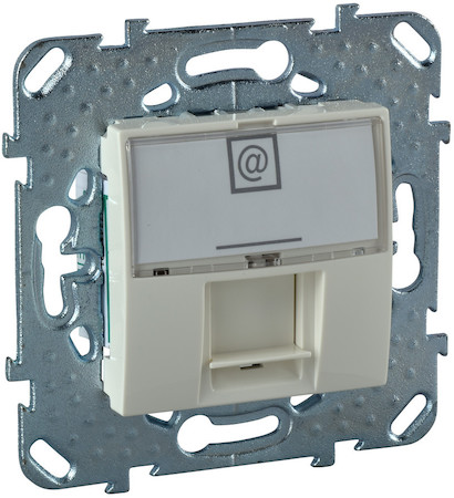 Schneider Electric MGU5.421.25ZD UNICA РОЗЕТКА компьют., RJ45, одиночная, с полем для надписи, кат. 5е, БЕЖЕВЫЙ