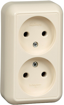 Schneider Electric RA16-213-SI ПРИМА дв. розетка без з/к без шт.