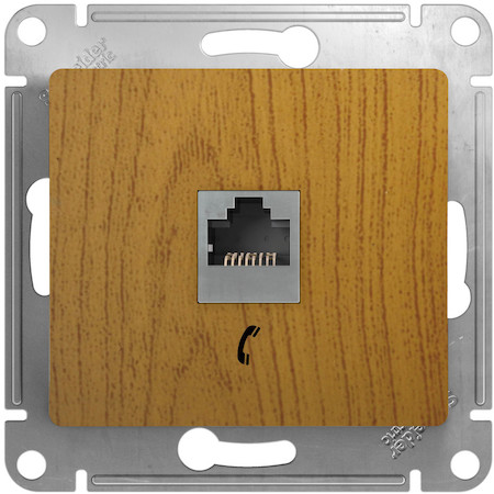 Schneider Electric GSL000581T GLOSSA РОЗЕТКА телефонная RJ11, механизм, ДЕРЕВО ДУБ