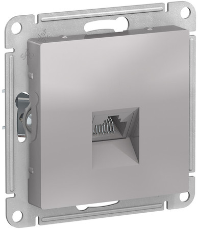Schneider Electric ATN000383 ATLASDESIGN РОЗЕТКА компьютерная RJ45, кат. 5Е, механизм, АЛЮМИНИЙ