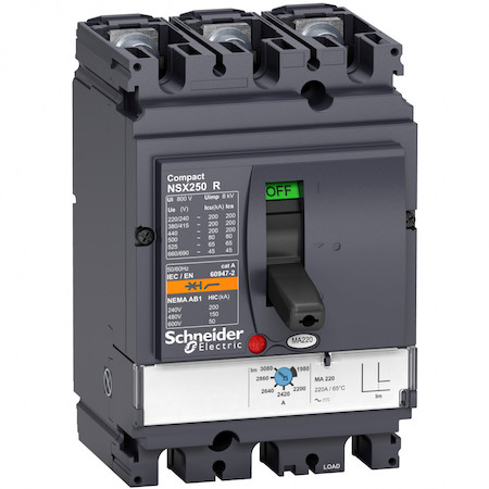 Schneider Electric LV433501 3П АВТОМ.ВЫКЛ. MA220 NSX250R(200кА при 415В, 45кА при 690B)