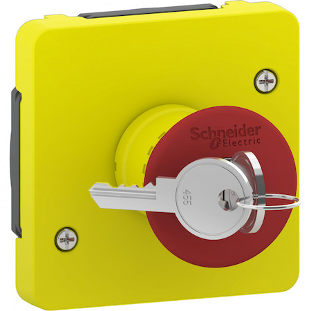 Schneider Electric MUR35052 MUREVA S МЕХАНИЗМ АВАРИЙНОГО ВЫКЛЮЧАТЕЛЯ с ключом д/активации 3А, желтый, IP55