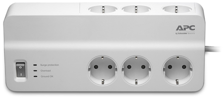 Schneider Electric PM6-RS Сетевой фильтр на 6 розеток, длина кабеля 2 метра, 1836 Джоулей