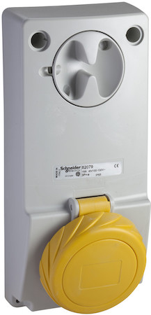 Schneider Electric 82089 ПАНЕЛЬНАЯ РОЗЕТКА UNIKA Б/ЗАЩ 32A 2PE 100-130 IP65
