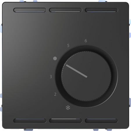 Schneider Electric MTN5763-6034 MERTEN D-Life ТЕРМОРЕГУЛЯТОР с центр. пл. с перекл. конт.24В, АНТРАЦИТ, SD