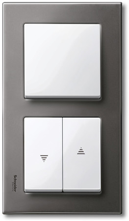Schneider Electric MTN432419 MERTEN КЛАВИША Х2 д/рольставней, ПОЛ.БЕЛЫЙ, SM