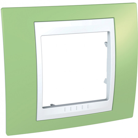 Schneider Electric MGU6.002.863 UNICA ХАМЕЛЕОН РАМКА 1-постовая, БЕЛЫЙ/ ЗЕЛЕНОЕ ЯБЛОКО