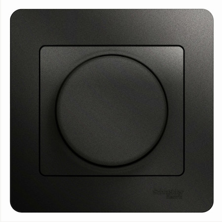 Schneider Electric GSL000734 GLOSSA СВЕТОРЕГУЛЯТОР (диммер) поворотный, 300Вт, в сборе, АНТРАЦИТ