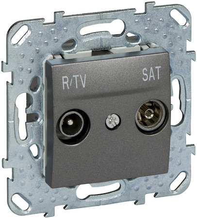 Schneider Electric MGU5.455.12ZD UNICA TOP РОЗЕТКА R-TV/SAT, оконечная, ГРАФИТ