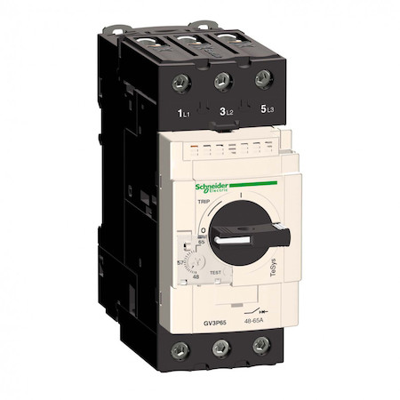 Schneider Electric GV3P65 АВТОМАТИЧЕСКИЙ ВЫКЛЮЧАТЕЛЬ С КОМБИНИРОВАННЫМ РАСЦЕПИТЕЛЕМ 65А ВИНТ.ЗАЖ.