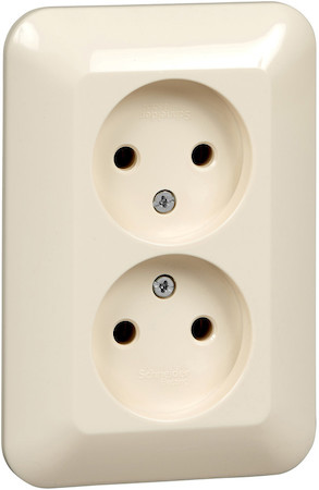 Schneider Electric RS16-211-S ПРИМА дв. розетка без з/к без шт.