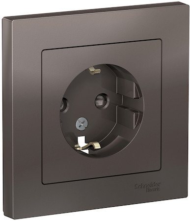 Schneider Electric ATN000644 ATLASDESIGN РОЗЕТКА с заземлением со шторками, 16А, в сборе, МОККО