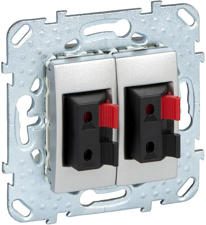 Schneider Electric MGU5.8787.30ZD UNICA TOP АУДИОРОЗЕТКА двойная, АЛЮМИНИЙ