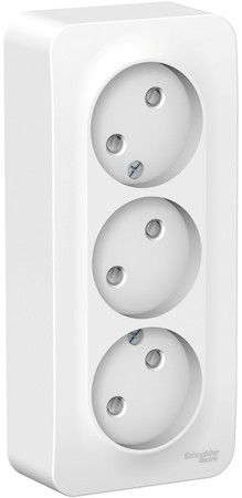 Schneider Electric BLNRA001311 BLANCA О/У РОЗЕТКА 3-я без заземления со шт. ИЗОЛ.ПЛ.,16А, 250В, БЕЛЫЙ
