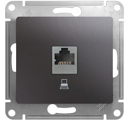 Schneider Electric GSL001381K GLOSSA РОЗЕТКА компьютерная RJ45 кат.5E, механизм, ГРАФИТ