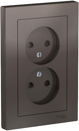 Schneider Electric ATN000622 ATLASDESIGN РОЗЕТКА двойная без заземления со шторками,16А, в сборе, МОККО