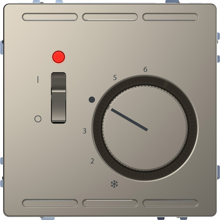Schneider Electric MTN5761-6050 MERTEN D-Life ТЕРМОРЕГУЛЯТОР с центр. пл. с выкл.24В, НИКЕЛЬ, SD