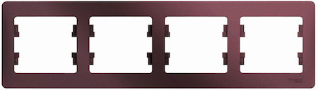 Schneider Electric GSL001104 GLOSSA 4-постовая РАМКА, горизонтальная, БАКЛАЖАНОВЫЙ
