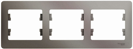 Schneider Electric GSL001203 GLOSSA 3-постовая РАМКА, горизонтальная, ПЛАТИНА