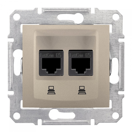 Schneider Electric SDN5000168 SEDNA РОЗЕТКА КОМПЬЮТЕРНАЯ RJ45, двойная, кат. 6, экр. STP, ТИТАН