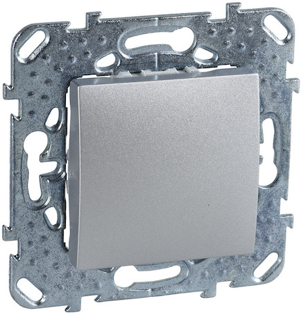 Schneider Electric MGU5.205.30ZD UNICA TOP ПЕРЕКЛЮЧАТЕЛЬ 1-клавишный, перекрестный, сх. 7, 10 АХ, 250 В, АЛЮМИНИЙ
