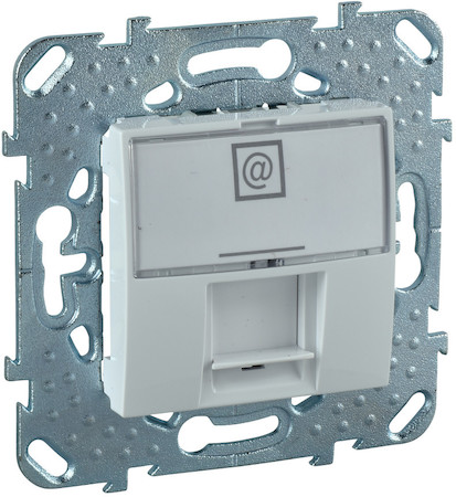 Schneider Electric MGU5.421.18ZD UNICA РОЗЕТКА компьютерная, RJ45, одиночная, с полем для надписи, кат. 5е, БЕЛЫЙ