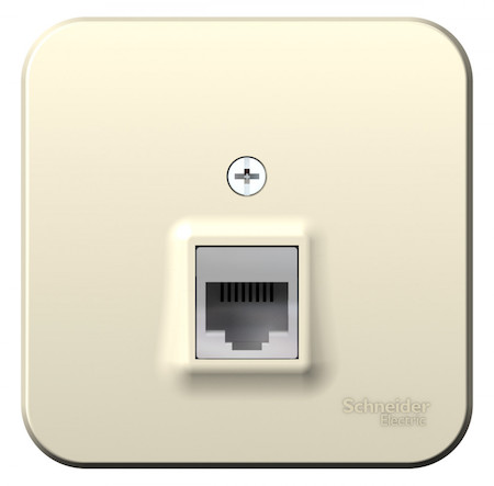Schneider Electric BLNIA011002 BLANCA О/У РОЗЕТКА телефонная RJ11 ИЗОЛ.ПЛ.,МОЛОЧНЫЙ