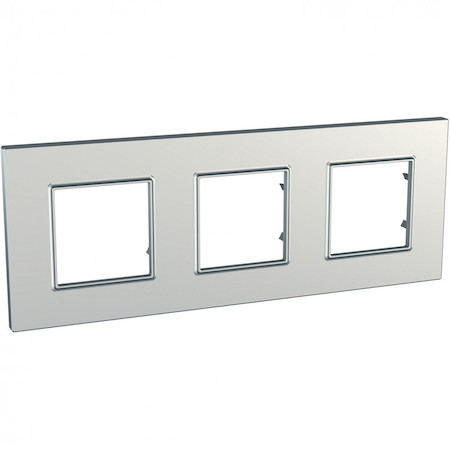 Schneider Electric MGU6.706.55 UNICA QUADRO РАМКА 3-постовая, СЕРЕБРО