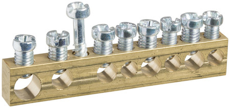 Schneider Electric MIP99038 КЛЕММНЫЕ КОЛОДКИ НЕИЗОЛИРОВАННЫЕ, крепление винт М4, 1x16+4x10+3x6, Италия